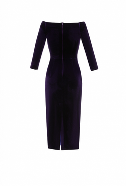 Бархатное платье-футляр с глубоким декольте 09-01-24 FW