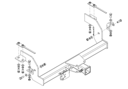 Фаркоп на Suzuki Jimny 2018- без выреза в бампере. Тип шара: E. Нагрузки: 1200/75 кг, SZ 13