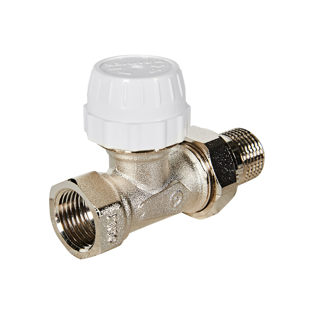 Клапан термостатический прямой ROMMER - 1/2" (ВР/НР-американка, PN10, Tmax 110°C)