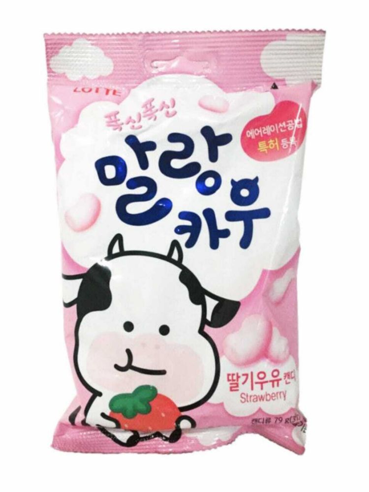 Жевательная конфета Lotte Malang со вкусом клубники 79 г 3 шт