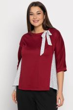 Блуза Федерика (бордово-белая) Б14997-18М LT Collection