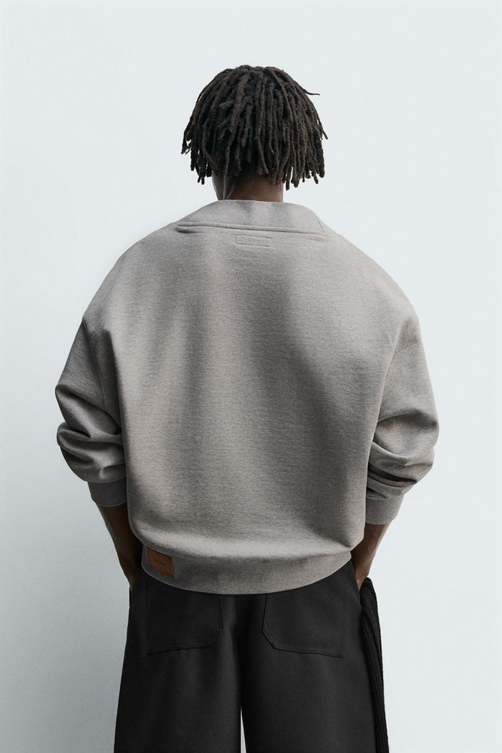 ZARA ТОЛСТОВКА СВОБОДНОГО КРОЯ, СЕРЫЙ МЕЛАНЖ