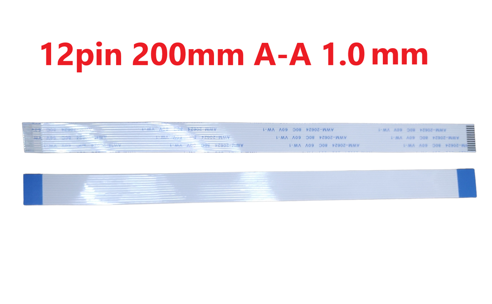 Шлейф FFC 12-pin Шаг 1.0mm Длина 20cm Прямой A-A AWM 20624 80C 60V VW-1