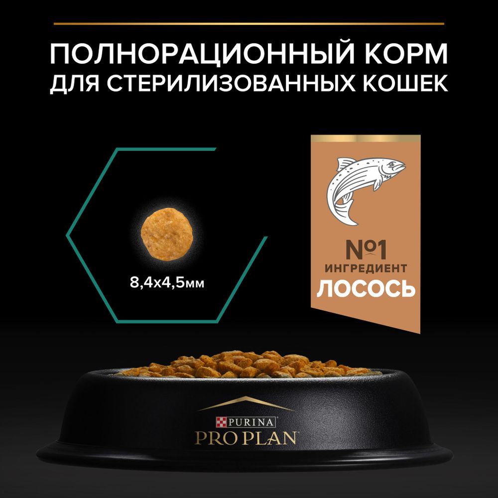 Уценка! Срок 28.08.26/ Сухой корм Pro Plan RENAL PLUS для взрослых стерилизованных кошек, с высоким содержанием лосося