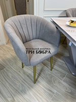 Кухонный раскладной стол "Вирджиния" , черный мрамор и 4 стула Версаль