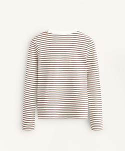 Oysho Лонгслив в полоску из смесового хлопка, коричневый