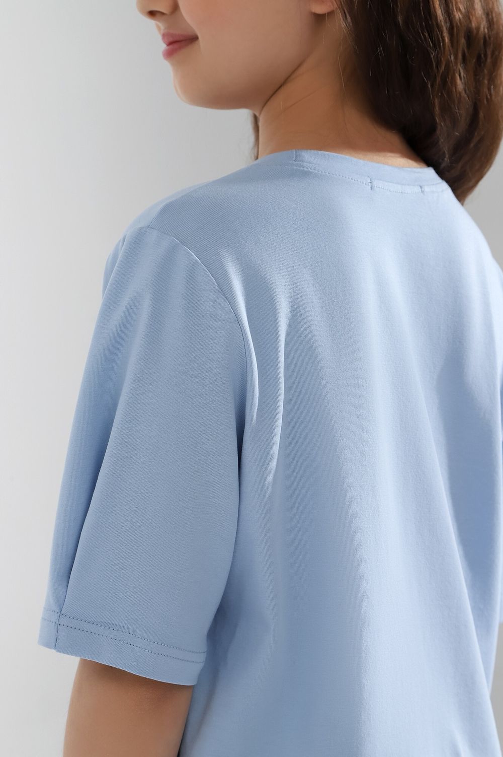 Фуфайка (футболка) для девочки Гретта-4 Виотекс СВЕТЛО-ГОЛУБОЙ