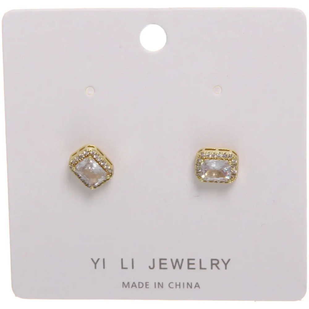 Серьги из гиппоалергенного металла со стразами «ПАЛУМНА», классика, цвет золото и серебро, 1*0,8см