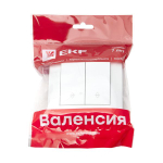 Валенсия выключатель 2-кл, 10А белый проходной EKF PROxima