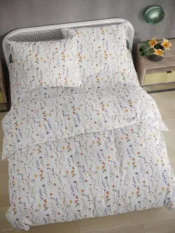 Наволочка комплект 2шт Полисатин Мечта "Flora" 40x60 см на молнии