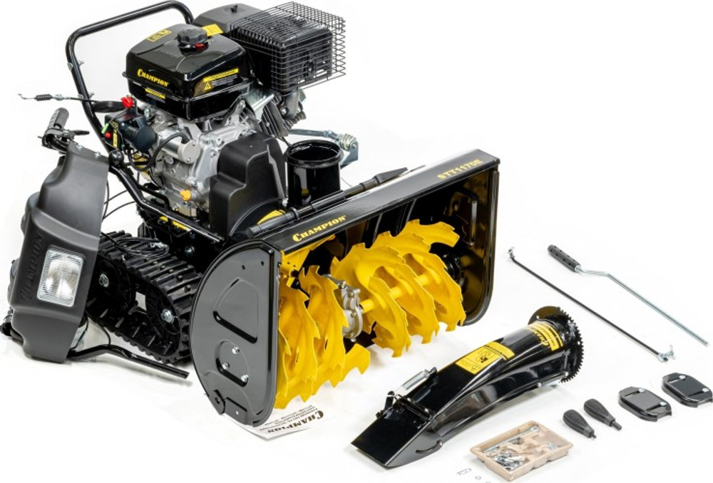 Снегоуборщик бензиновый гусеничный электростартер CHAMPION STT1170E