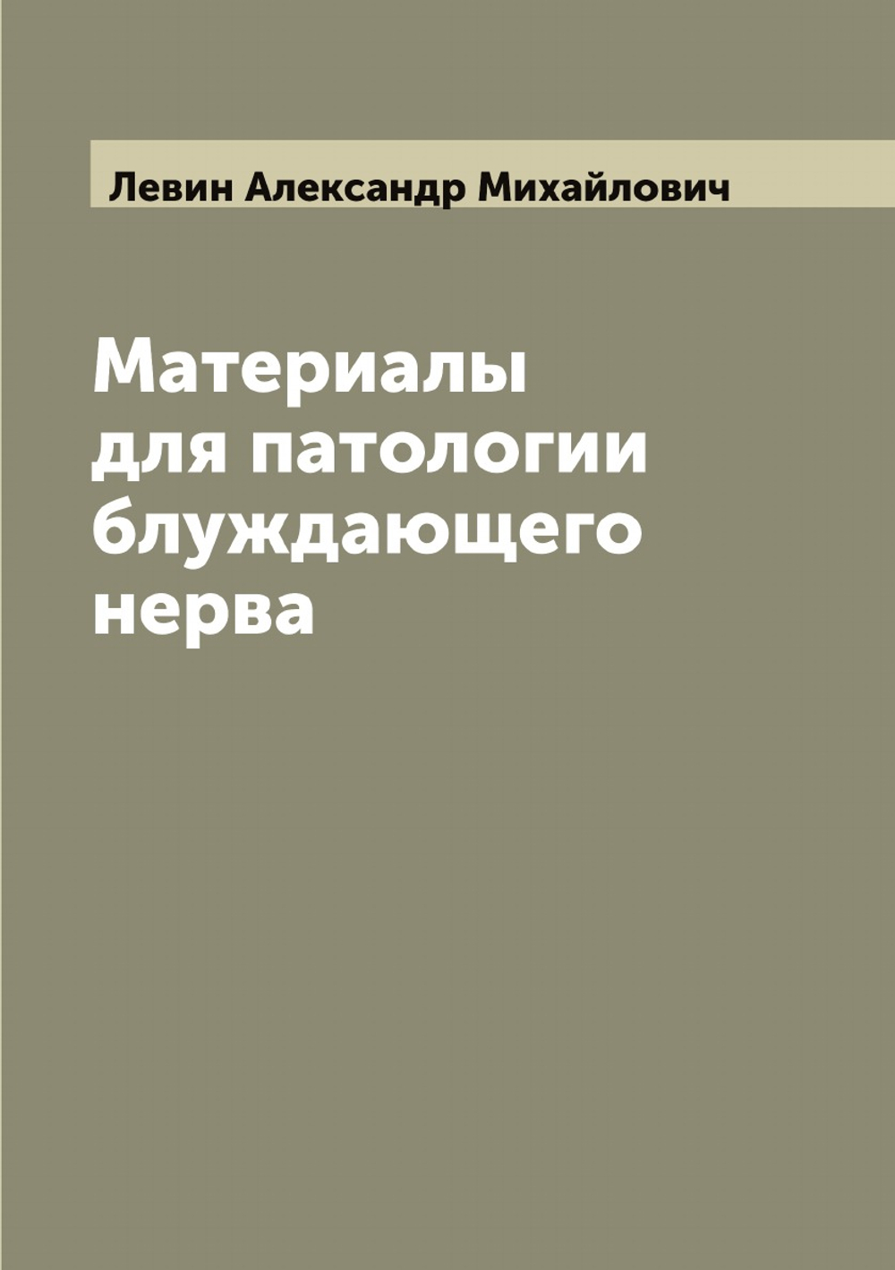 Материалы для патологии блуждающего нерва | Левин Александр Михайлович