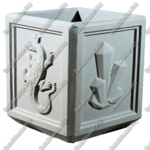 УРНА ЧЕТЫРЕХГРАННАЯ С РЕЛЬЕФОМ, ОКРАШЕННАЯ