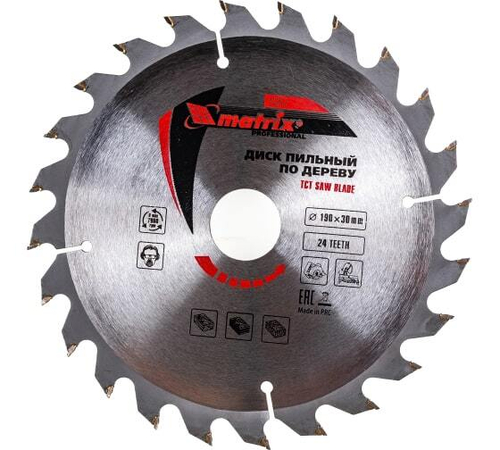 ПИЛЬНЫЙ ДИСК ПО ДЕРЕВУ MATRIX Ф190 Х 30 ММ, 24 ЗУБА 73217
