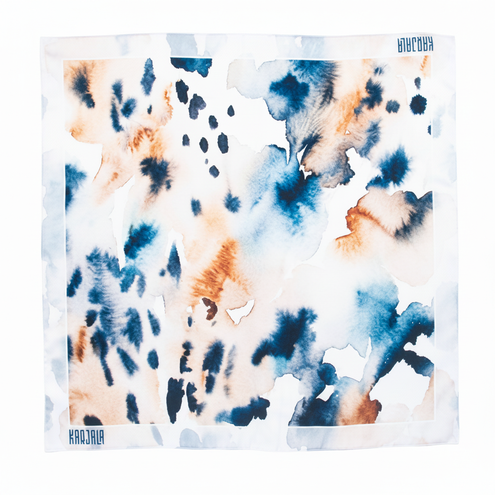 Шейный платок «Шерсть рыси, акварель», 70×70 см