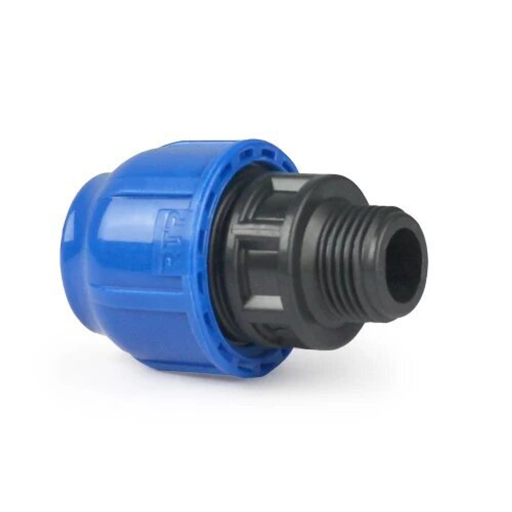 Муфта компрессионная наружн.резьба PN16 d 20x 3/4" для ПЭ труб, РТП (11496)