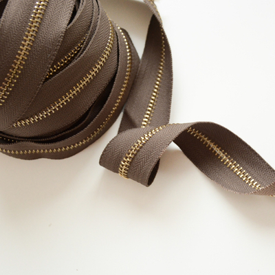 Молния металлическая №5, "Темный хаки", цена за 10 см.