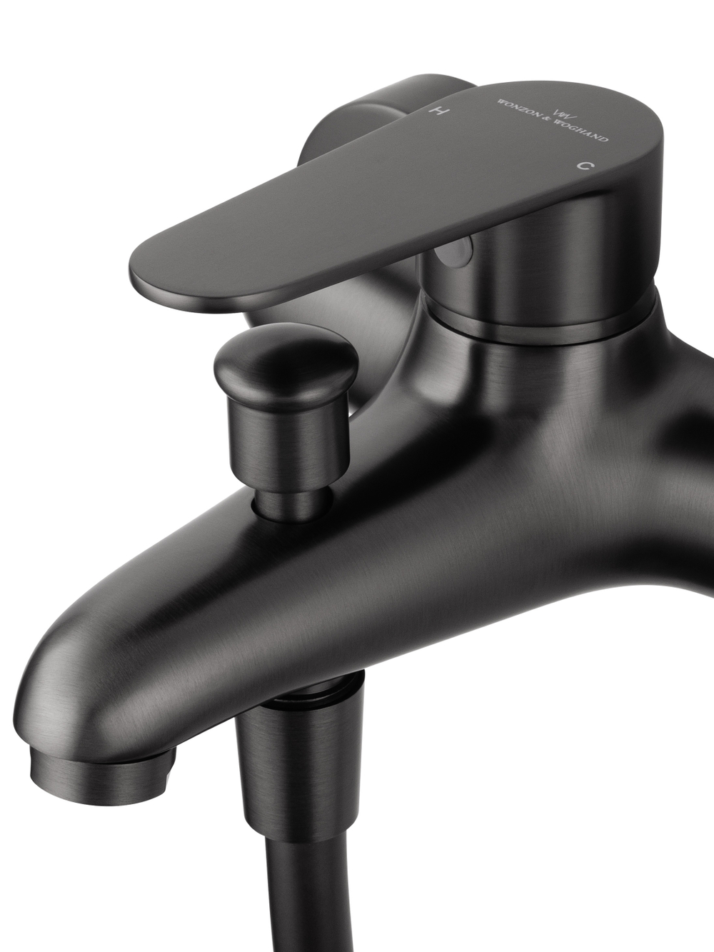 Смеситель для ванны с душевым гарнитуром WONZON & WOGHAND ALFA, Темный графит (WW-AE3205-BGG)