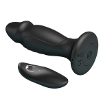 Черная анальная вибропробка 12,4см с пультом ДУ Mr.Play Powerfull Vibrating Anal Plug BI-040085W-MR