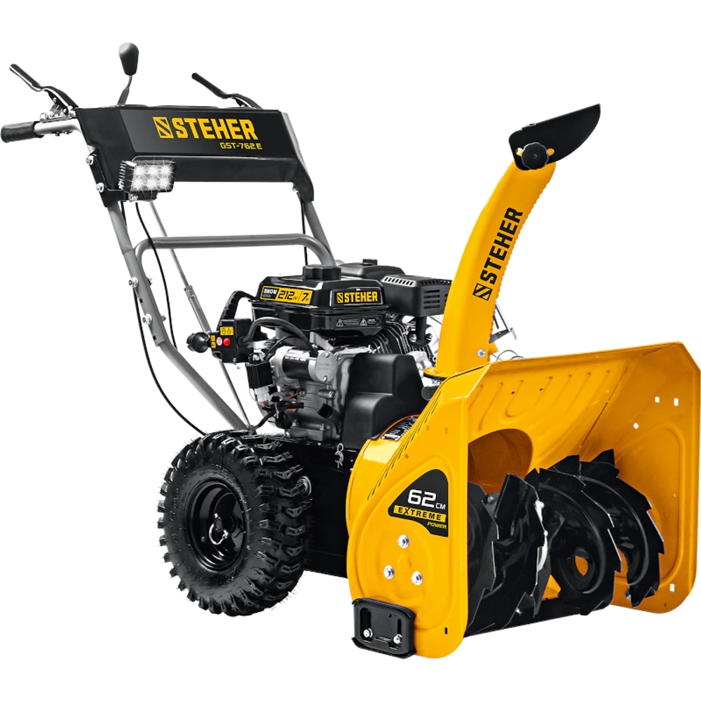 STEHER GST-762E снегоуборщик бензиновый 7 л.с, ковш 62 см, выброс 12 м, 6 вперед/2 назад