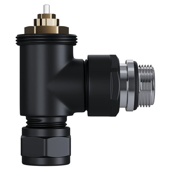 Набор термостатический угловой Royal Thermo Design Pro 15мм М30х1,5 (Черный) купить в Москве и Московской области по низкой цене с доставкой по России — (4) Набор термостатический угловой Royal Thermo Design Pro 15мм М30х1,5 (Черный) — (4)