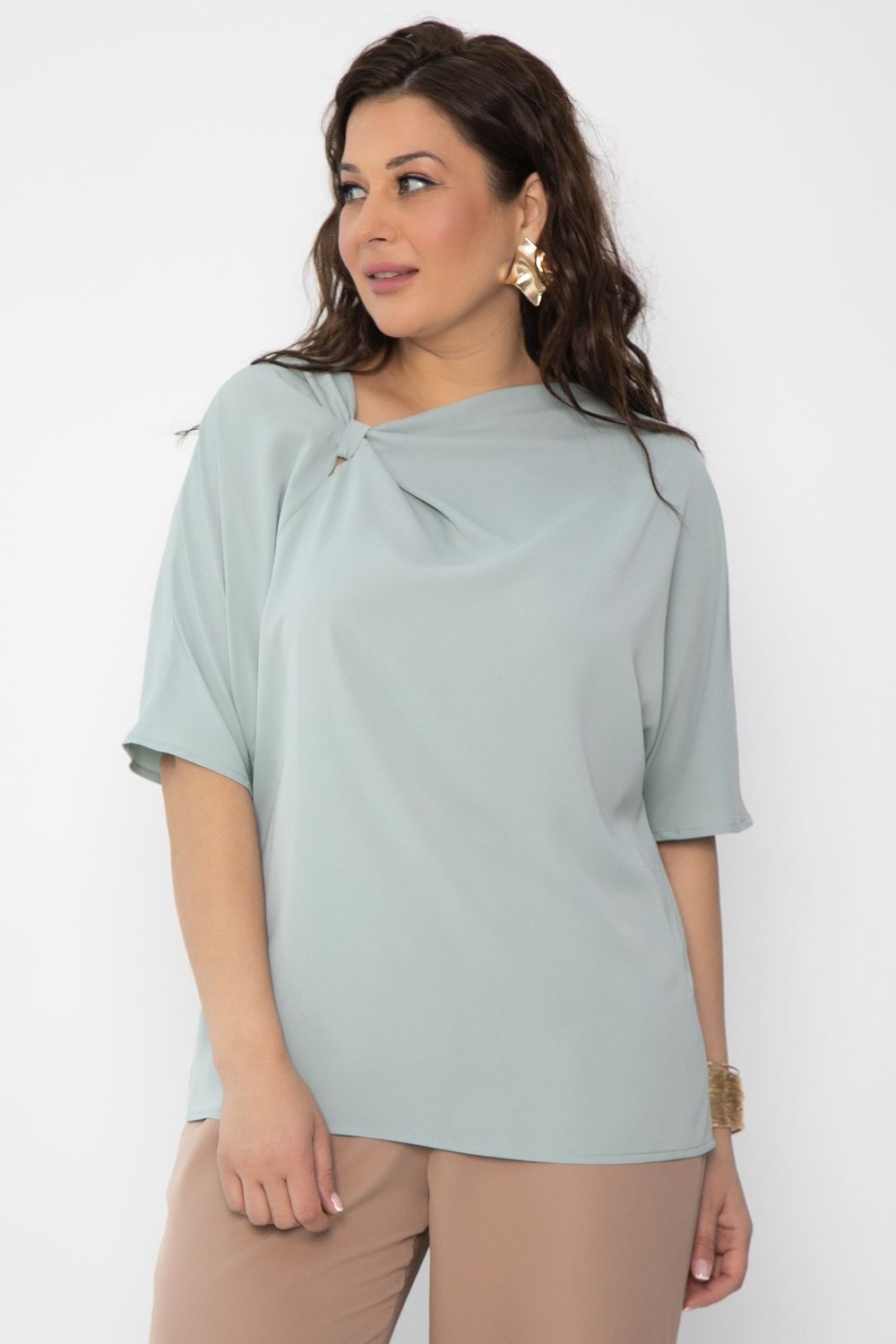 Блуза Марина (оливковая) Б13817-1М LT Collection