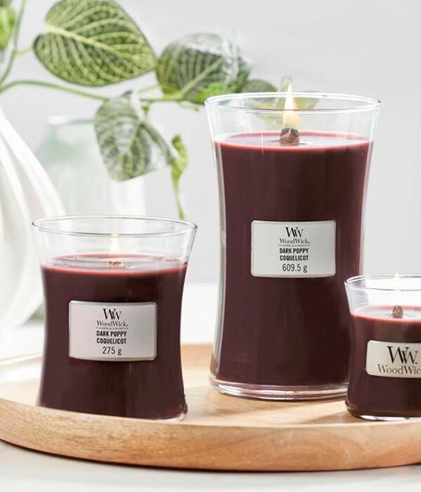 Темный мак, ароматическая свеча, WoodWick