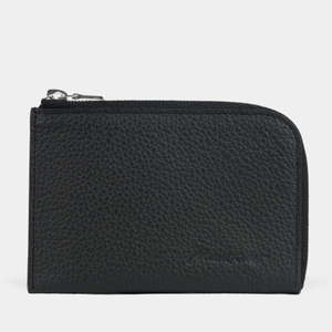Мини-кошелек Aven из кожи теленка черного цвета