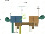 Детская деревянная площадка "Домик 7 " (мод.2)