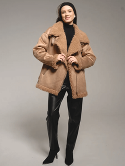 Дубленка, коричневая, Северина