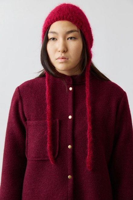 Чепчик из мохера цвета бордо