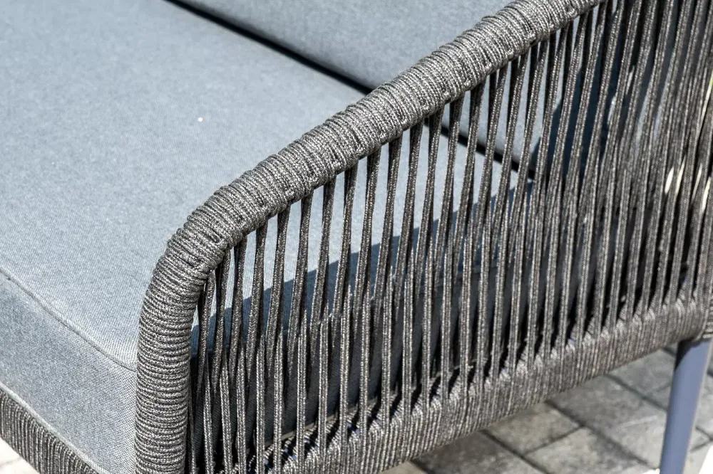 "Канны" лаунж-зона 5-местная плетеная из роупа (веревки), цвет темно-серый