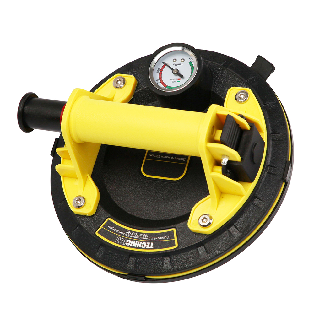 Присоска с ручной помпой и манометром 160кг TECHNICOM TC-F160