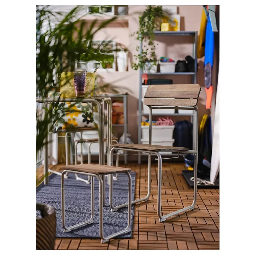 Стол + 2 стула + табурета - FURUÖN / FURUОN IKEA/ ФУРУОН  ИКЕА, 56х75 см, коричневый/черный