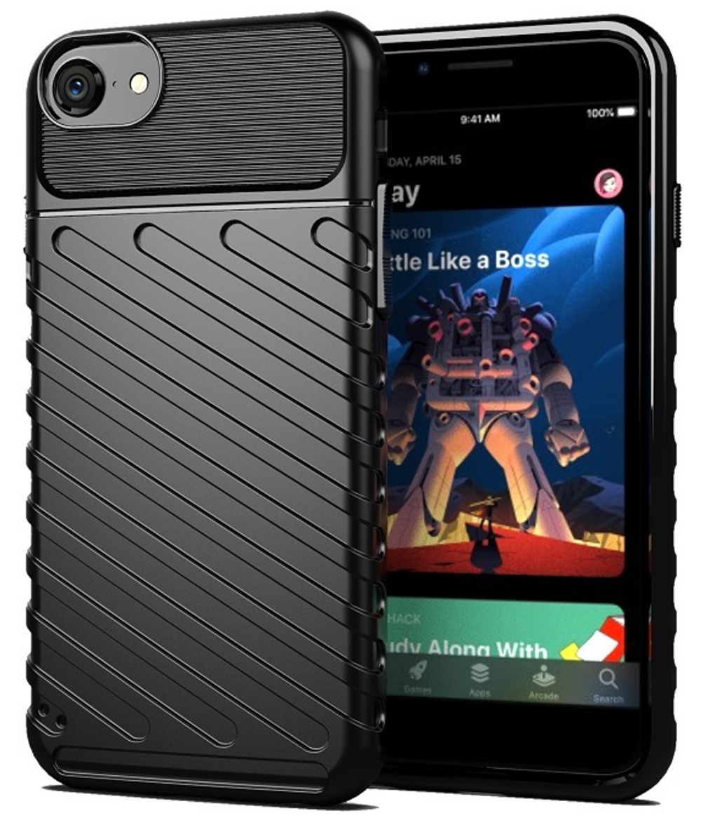 Чехол клип-кейс для iPhone SE (2020) черного цвета, серии Onyx от Caseport