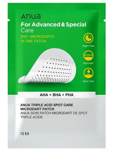 Anua Игольчатые точечные патчи с кислотами Triple Acid Spot Care Microdart Patch 12 шт