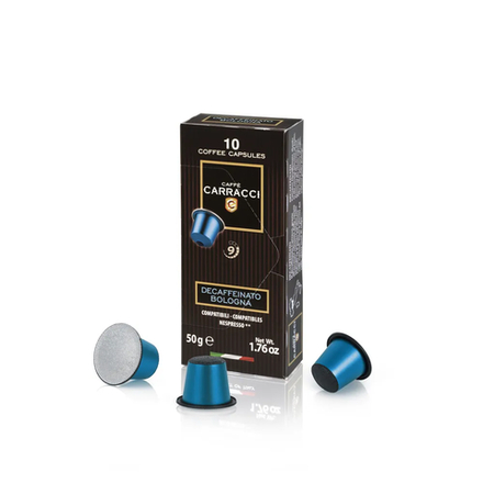 Кофе в капсулах Carracci Bologna decaf, 10 капсул для кофемашин Nespresso (Карраччи)