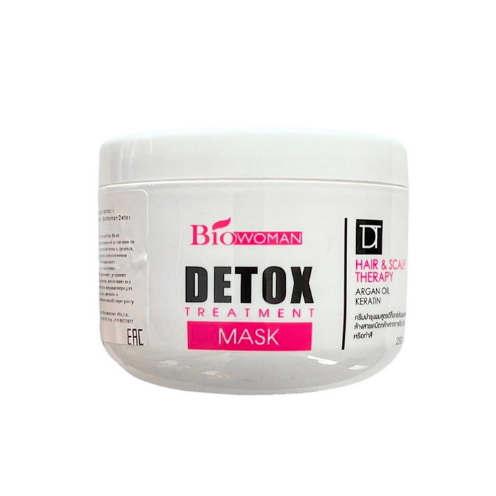 Маска для волос BioWoman Detox Treatment Mask Детокс-Восстановление волос и кожи головы 250 мл