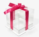 Коробка Премиум с пьедесталом прозрачная белая 15х15х14