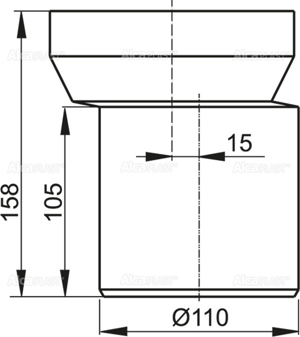 Патрубок A92  для унитаза эксцентрический