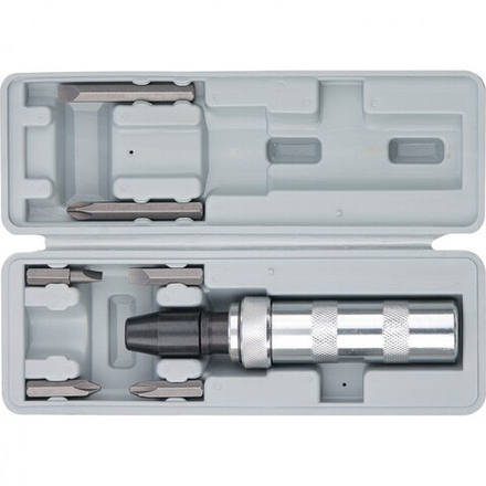 Отвертка ударно-поворотная 1/2, набор бит, 6 шт, пластиковый бокс MATRIX