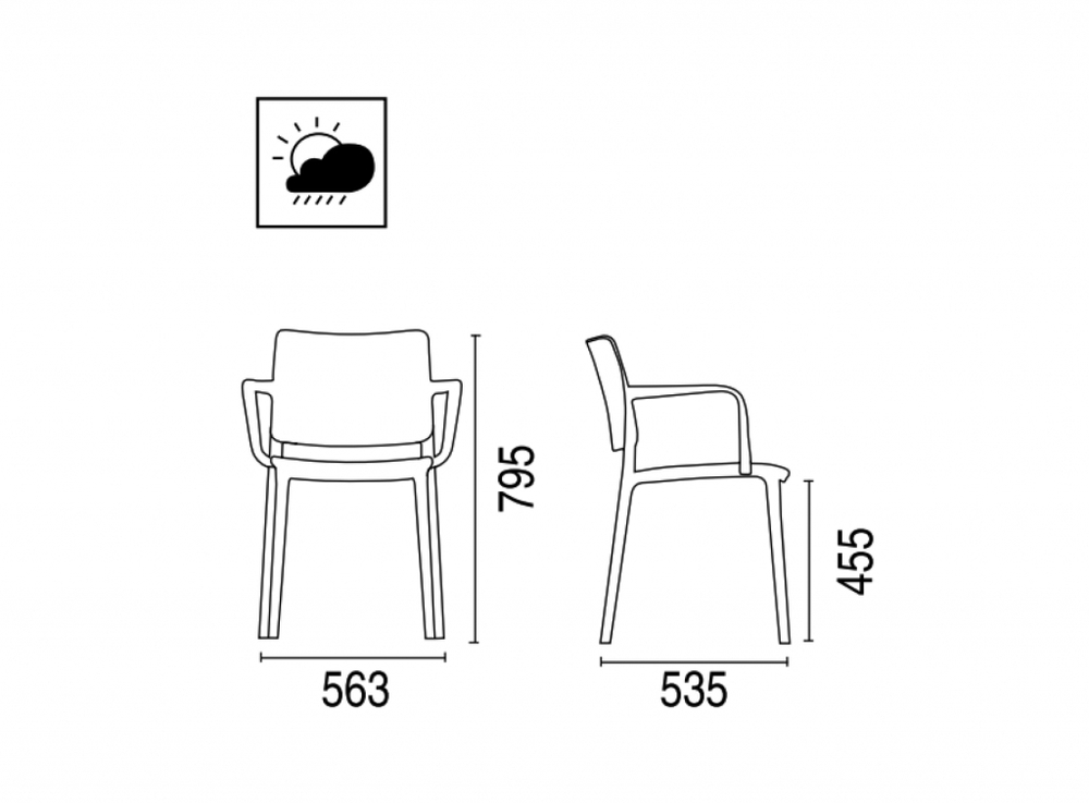 Кресло пластиковое Papatya Joy-K, тортора