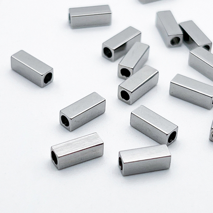 Бусина Брусок, сталь, размер 8*3 мм, цена за набор 5 штук