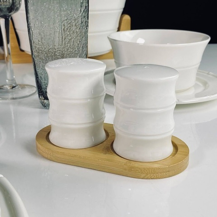 Lenardi 140-163 Набор солонок на подставке BAMBOO в под.уп.(х48)Фарфор