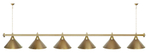 Лампа STARTBILLIARDS 6 пл. (плафоны зеленые,штанга золотая,фурнитура золото)