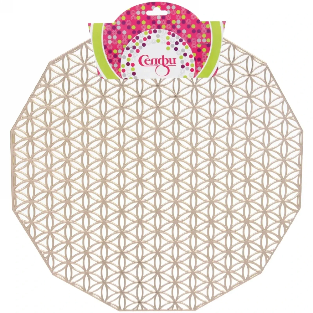 Салфетка плетеная 38см «Орнамент» золото