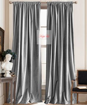 Шторы бархат Luxe (светло-серый)