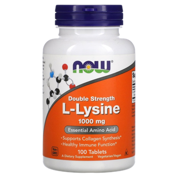 Now Foods L-Lysine 1000 mg 100 tablets , Лизин