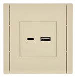 FORTE&PIANO Розетка USB A+C 18Вт FP451 ваниль IEK