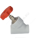 Клапан (вентиль) PP-R запорный белый Дн 25х45гр внутренняя пайка VALFEX 10174025